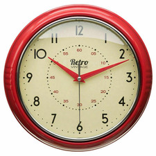 Retro Red Wall Clock, Round