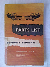 Ford Factory Parts List for Ford Zephyr-4 and Zephyr-6 (Mk3), from 1964.