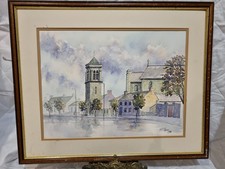 H. F. Ryan – Original Watercolour (1994) – Irish Church Scene – Framed –...
