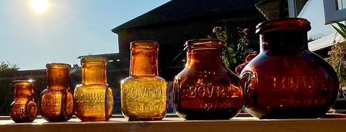 Vintage bovril bottles - vintage, jars