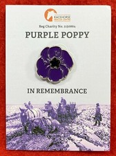 Purple poppy Original charity badge. 100% goes to registered eBay animal shelter