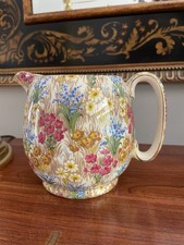 Royal Winton Marguerite Chintz Globe Jug, 4 Cup – England - Flea Bite On Spout