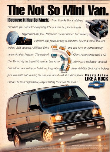 1994 astro van print ad - 1994, •