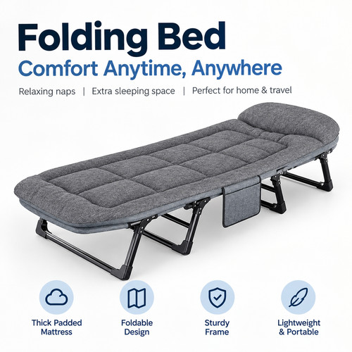 Single foldable folding bed - single,