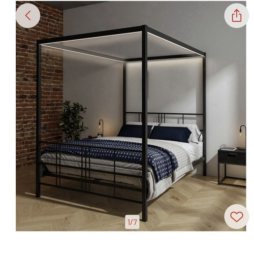 Black metal four poster canopy - four,