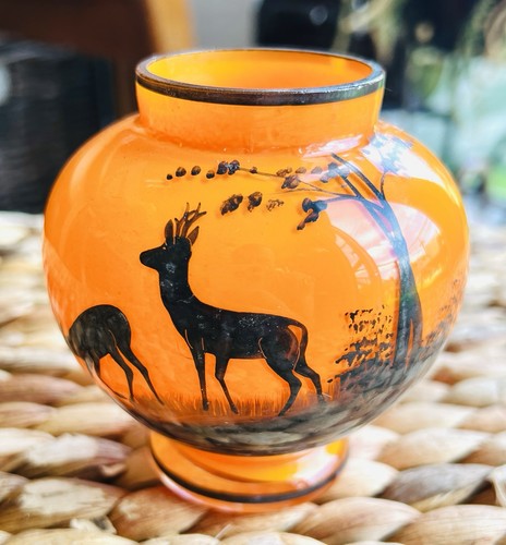 Loetz tango glass vase - stag, &
