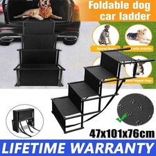 Dog Car Ramp 4 Steps Dog Stairs for Medium Large Dogs Portable Folding Pet NEW