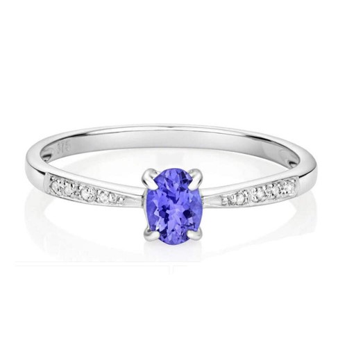 Real tanzanite and diamond - tanzanite,