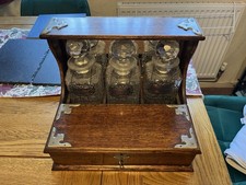 Antique Carved Triple Dark Oak