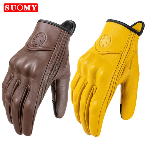 Leather motorcycle gloves men - leather,