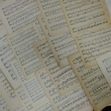 Vintage sheet music paper for art craft decoupage card etc approx 100 sheets 1kg