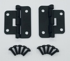 Pack of 2 Black Lift off Steel Home Door DIY Hinges With Fixing Screws