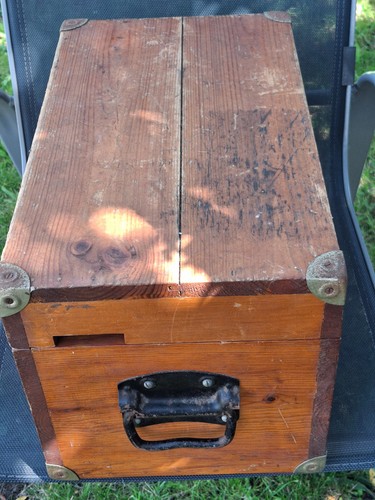 Vintage wooden military trunk - military, trunk/
