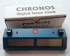 Vintage Chronos Blue Metal Digital Chess Game Clock MIB USA
