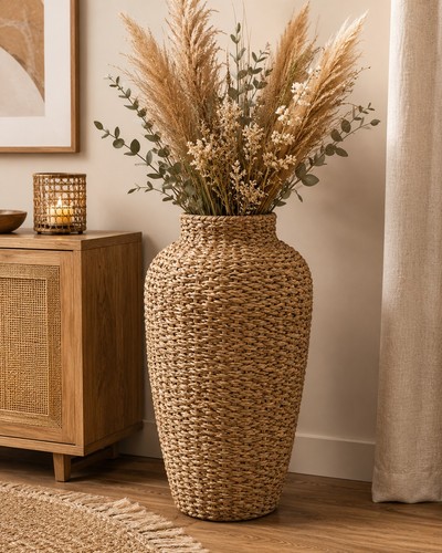 Large seagrass vase 55cm - vase, –