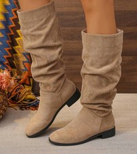 LADIES BOOTS FAUX Suede Tan