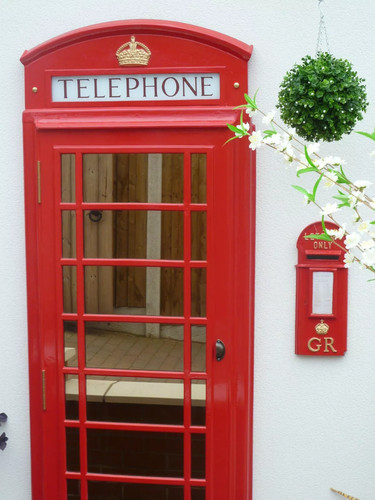 Red telephone box - red,