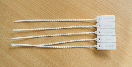 White plastic security seals - plastic,