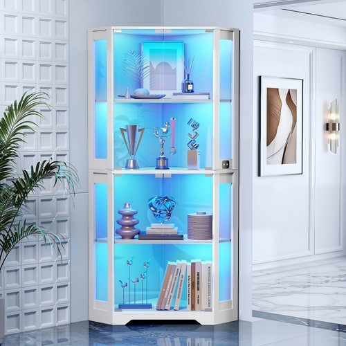 Corner glass display case - 65",