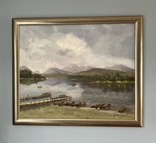 Framed Lake Side  Oil On