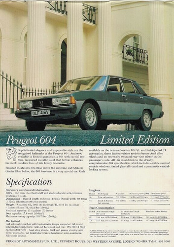 Peugeot 604 limited edition - 604,