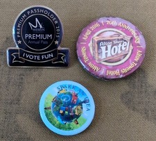 3 Alton Towers pin badges 