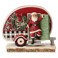Jim Shore Highland Glen Christmas Santa in Teardrop Camper Figurine 6012863