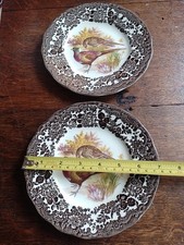 Two Royal Worcester Pilissy Gme Series Pheasant Plates 7" Tea Side Plates