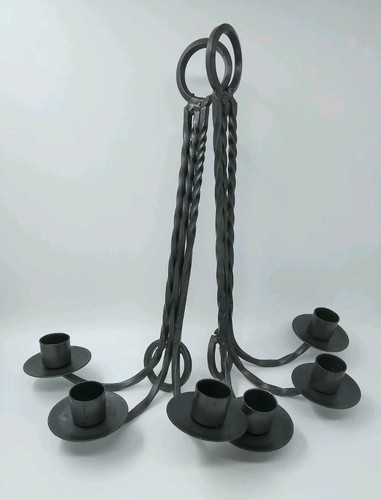 Pair wrought iron candle - of,