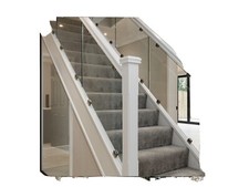 Full glass staircase banister - glass,