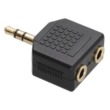 Headphone Splitter Adapter 3.5mm Stereo Plug to 2 x Stereo Sockets TRS