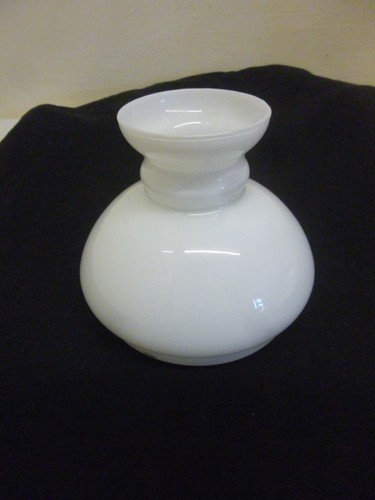 Milk glass oil lamp - milk, shade