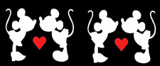Mickey Minnie Kissing Love Red Heart White Vinyl Decal Car Windows Laptop Tablet