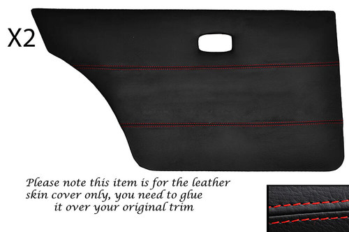 Red stitch rear door cards - red,