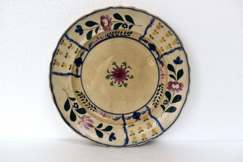 Antique spongeware plate stick - spongeware,