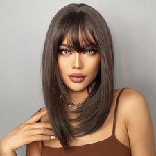 Womens Dark Brown Wig with