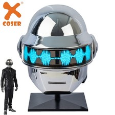 Xcoser Daft Punk Thomas Bangalter Helmet Cosplay Silver Plated with EL Lights