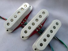Noiseless Modern Style Pickups For Strat Guitar Sets of 3  White Cover