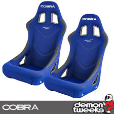 2 x Cobra Monaco Pro FIA Approved Race / Rally Bucket Seats - Blue - Fabric