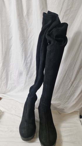 Black faux suede over the - black,