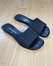 Chanel Black Logo Flats Shoes