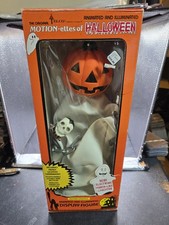 Motion-ettes of Holloween Pumpkin Head Ghost Animated Figure Works READ