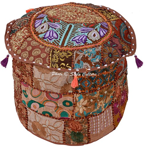 Patchwork floor ottoman pouf - patchwork,