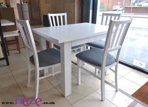 White extending dining - , table