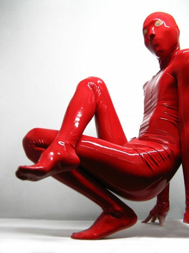 100 latex hooded catsuit - hooded,