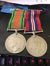 Original WW2 Defence Medal and War 1939 1945 Medals King George VI with Ribbons