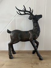 Very Large Christmas Bronze Effect Resin Stag 54 Cm Tall Ornament **Flaw On Leg