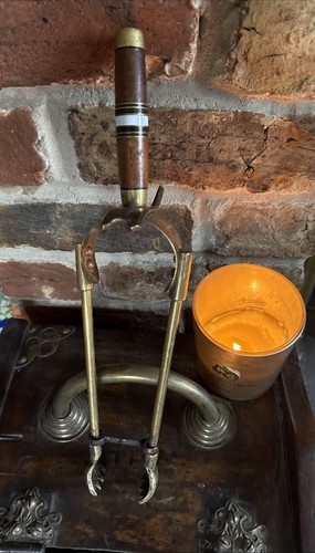 Vintage fire tongs - fire, brass