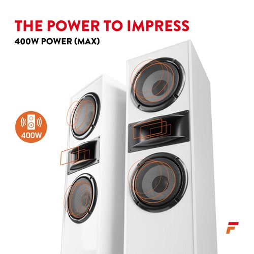 Fenton shf700w tower speakers - fenton,