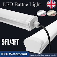 LED Strip Light 4FT 5FT Batten Tube Light IP65 Garage Ceiling Lamp Office Shop